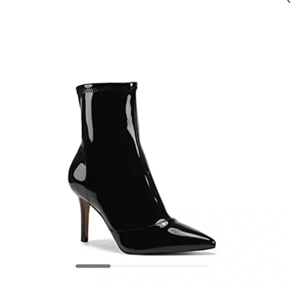 Catherine Malandrino black patent ankle boots NEW